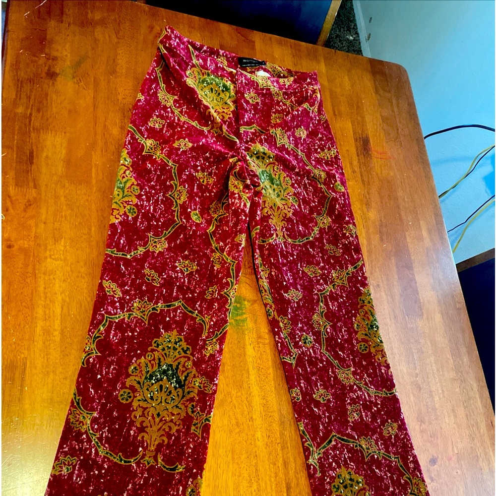 Womyn brand dress suade vintage print pants